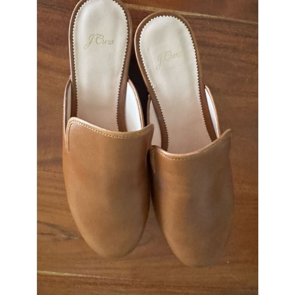 J.Crew NWOT Brown Leather Clog Mules Studded Wood Platform Size 12  70’ vibe